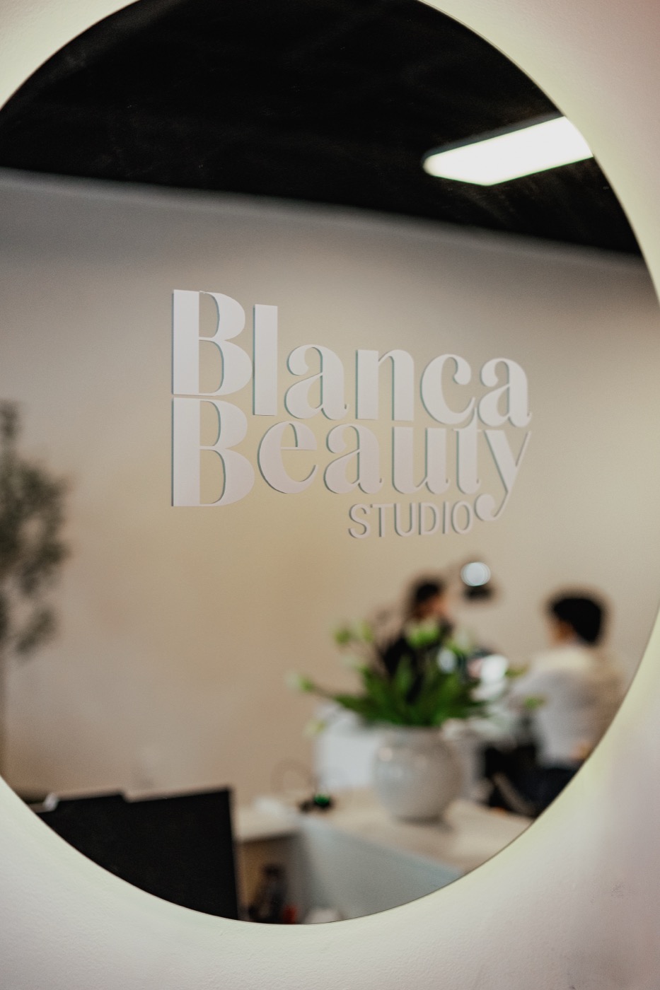 A client enjoys an espresso during her appointment at Blanca Beauty Bar